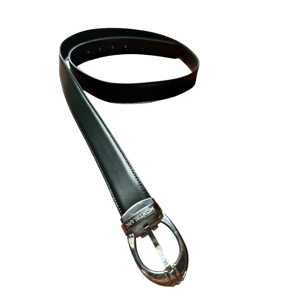 Montblanc Classic Mens Reversible Black Brown Leather Belt Made in Italy 41